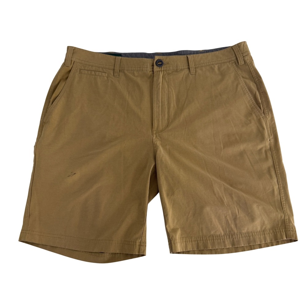 Orvis Mens 38 Tan Khaki Performance Utility Golf Shorts Stretch Tool Pocket